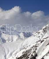 Off-piste slope in little snow year