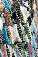 Close-up of barrettes in Stanley Market stall