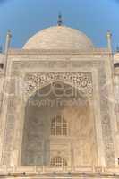 Close-up of front of Taj Mahal