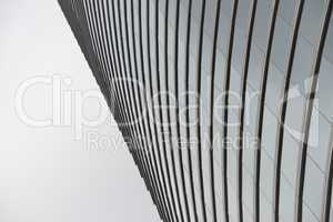 Curved glass facade of Hong Kong skyscraper