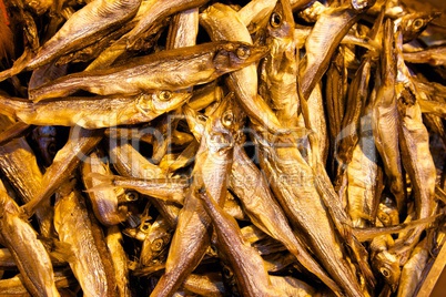 Dried fish on sale in wet market