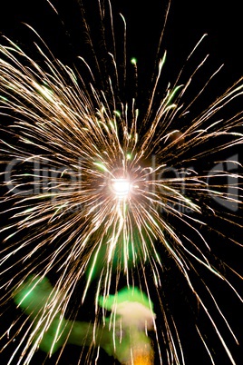 Firework with green smoke