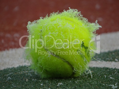 Frost-covered tennis ball