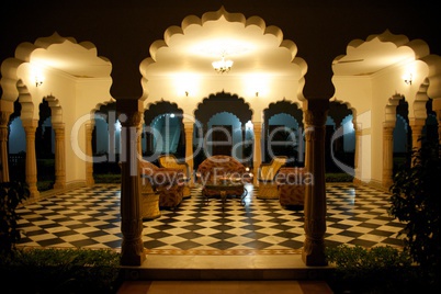 Indian hotel courtyard