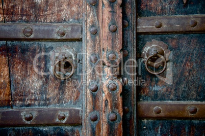 Old wooden doors