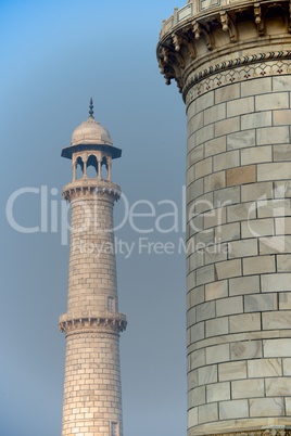 One Taj Mahal minaret beside another