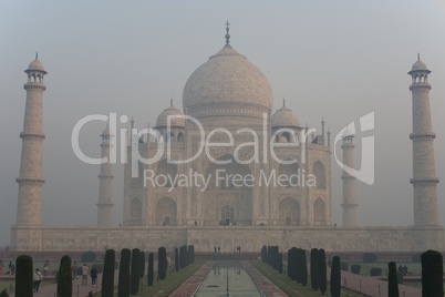 Taj Mahal and tourists