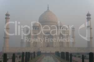 Taj Mahal and tourists