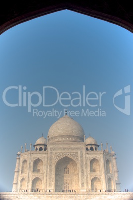 Taj Mahal from beneath arch