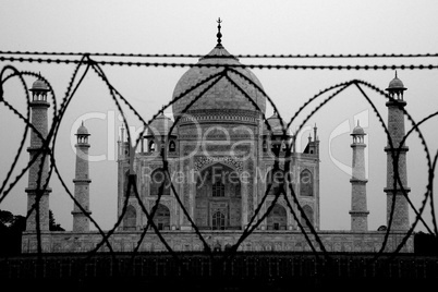 Taj Mahal in black and white