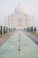 Taj Mahal reflected in long pool