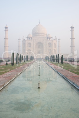 Taj Mahal reflection in long pool