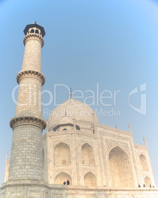 Wide angle view of Taj Mahal