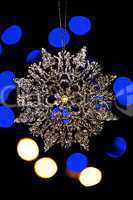 Xmas tree bauble with bokeh lights