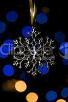 Xmas tree snowflake with bokeh lights