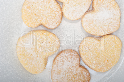 heart shaped shortbread valentine cookies