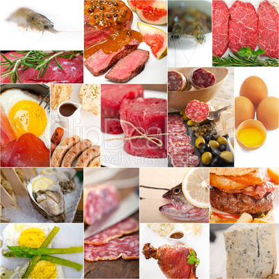 high protein food collection collage