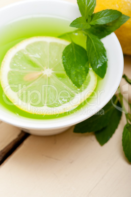 mint infusion tea tisane with lemon