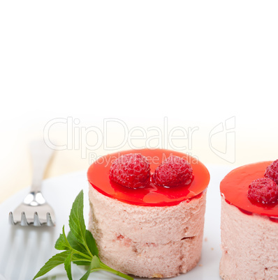 fresh raspberry cake mousse dessert