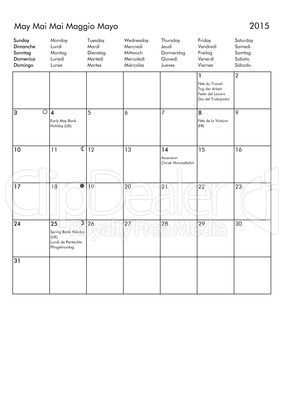 2015 Calendar - May