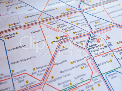 Tube map of Berlin underground aka Ubahn