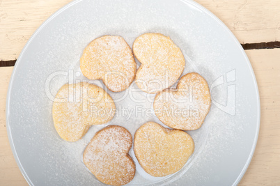 heart shaped shortbread valentine cookies