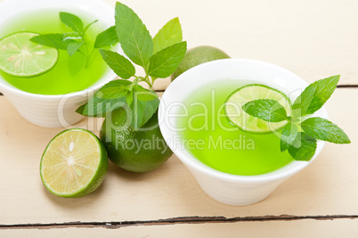 mint infusion tea tisane with lime