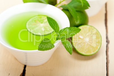 mint infusion tea tisane with lime