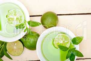 mint infusion tea tisane with lime
