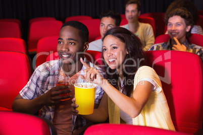 Young people watching a film