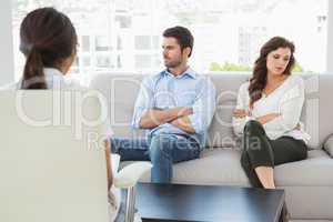 Psychologist helping a couple with relationship difficulties