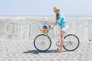 Cute blonde on a bike ride