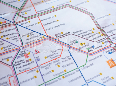 Tube map of Berlin underground aka Ubahn