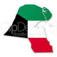 Map and flag of Kuwait