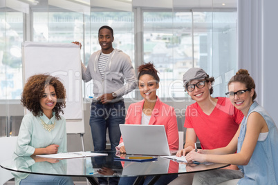 Fashion student giving a presentation