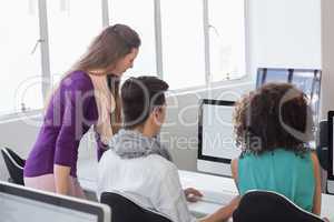 Students working in computer room