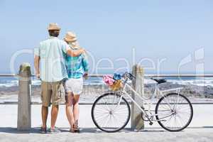 Cute couple on a bike ride