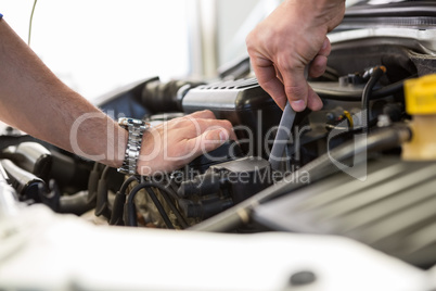 Mechanic working on an engine