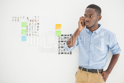 Focused casual businessman on the phone