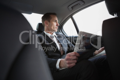 Businessman looking out the window