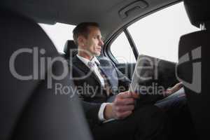 Businessman looking out the window