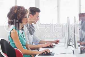 Students working in computer room