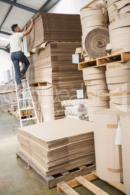 Warehouse worker loading up pallet