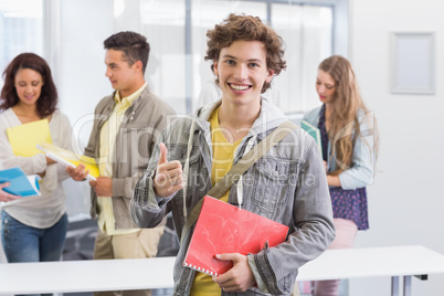 Fashion student smiling at camera