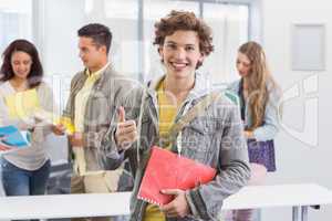 Fashion student smiling at camera