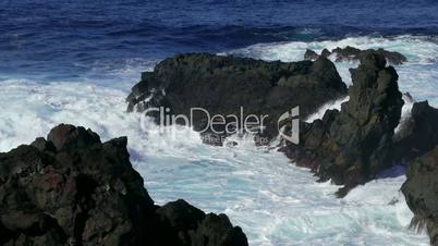 Waves Atlantic Ocean Breaking onto Rocks, Azores