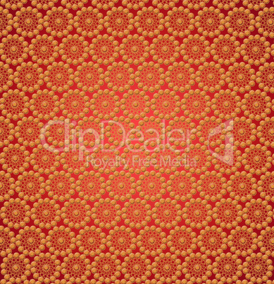 luxurious round yellow patterns on the red