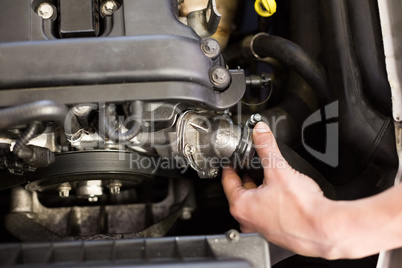 Mechanic working on an engine