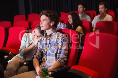 Young people watching a film