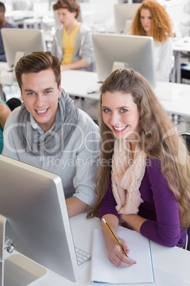 Students working in computer room